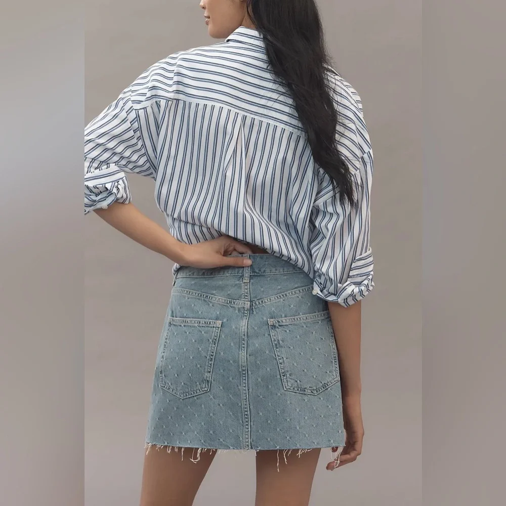 NWT! Anthropologie Pilcro Jacquard Denim Mini Skirt - Multiple 🎤